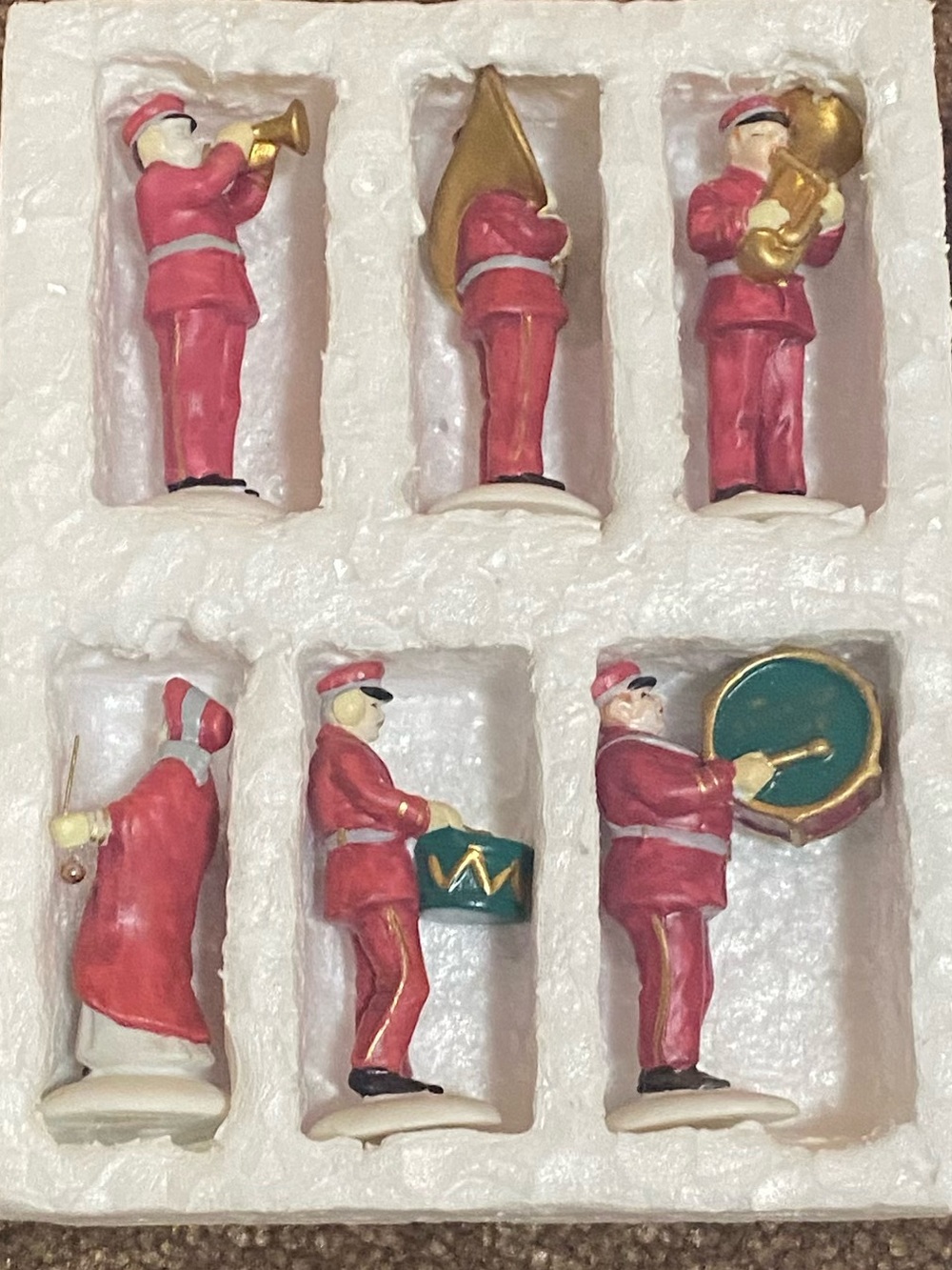 Department 56 Red and Gold Salvation Army Band Figurine Set of 6